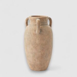 My Texas House 12" Taupe Ceramic Vase with Handles – Neutral‎ Decor, 2025